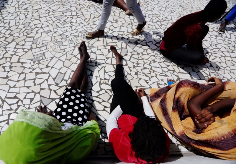 Youth who said she was raped by her friend, sits with other women at La Maison Rose in Dakar