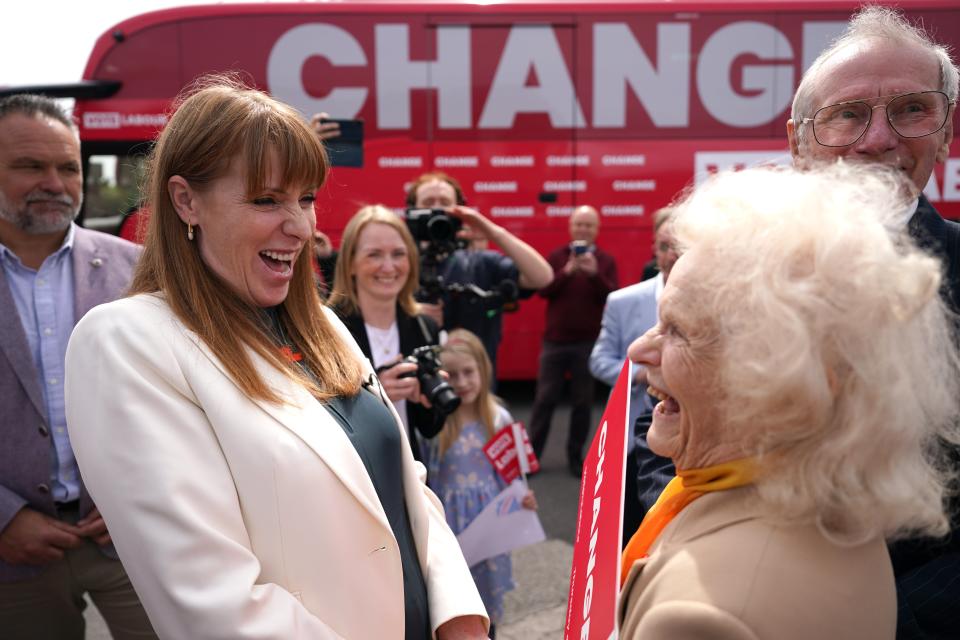 The Labour deputy leader talks with supporters in Doncaster (Getty Images)