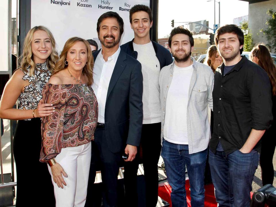 <p>Tibrina Hobson/Getty</p> Ray Romano with his wife, Anna, and their kids: Alexandra, Matthew, Gregory and Joseph