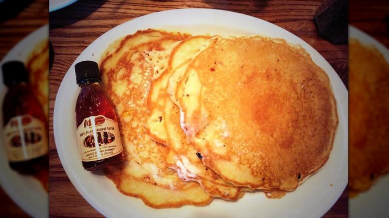 Cracker Barrel pancakes with syrup