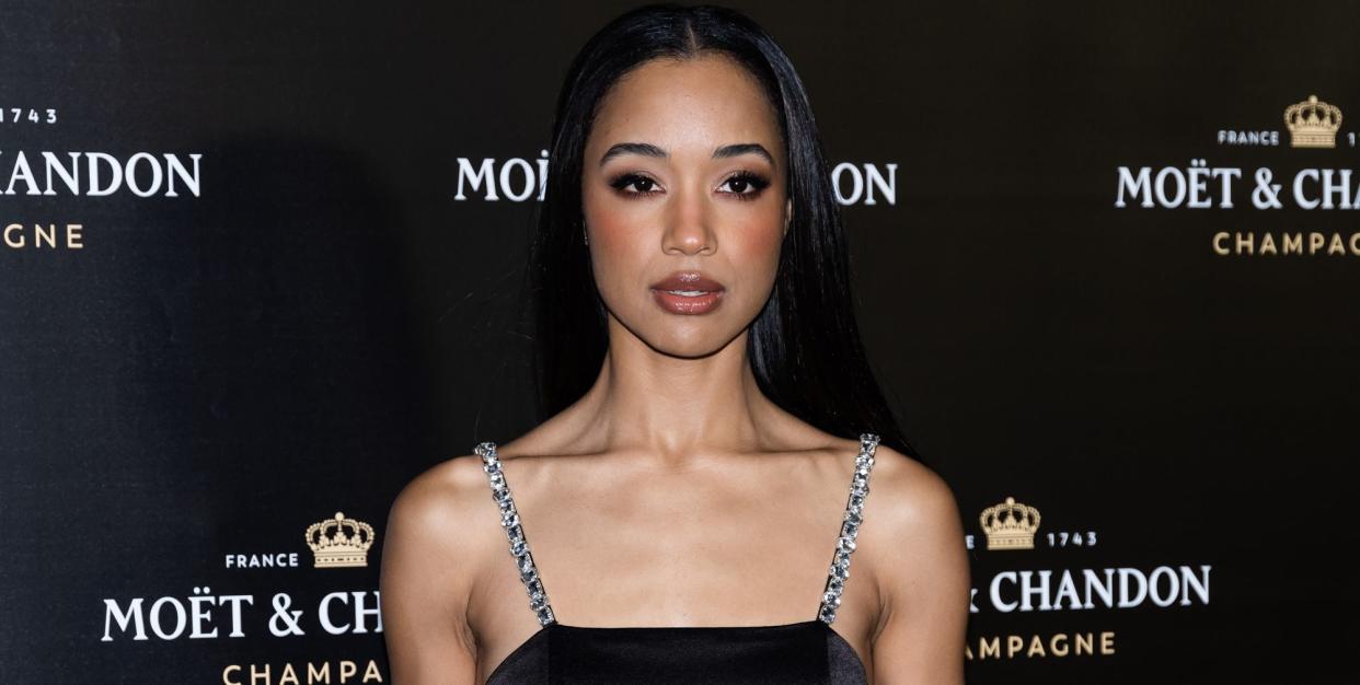 riverdale actress erinn westbrook posing at a moet and chandon event