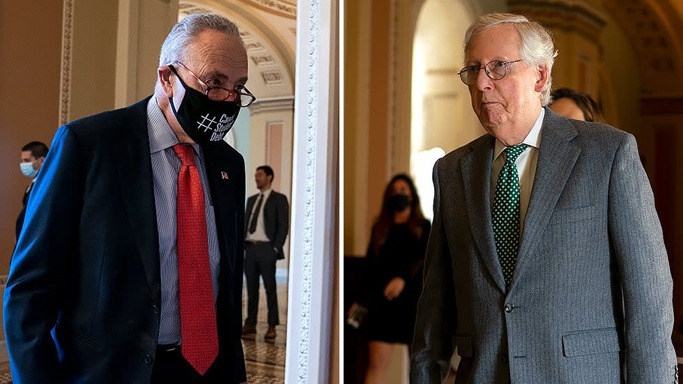Majority Leader Charles Schumer (D-N.Y.) and Minority Leader Mitch McConnell (R-Ky.)