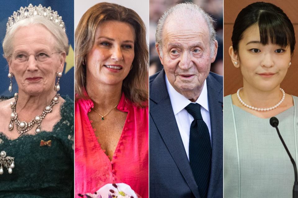 Queen Margrethe II, Princess Martha Louise, King Juan Carlos of Spain, Princess Mako