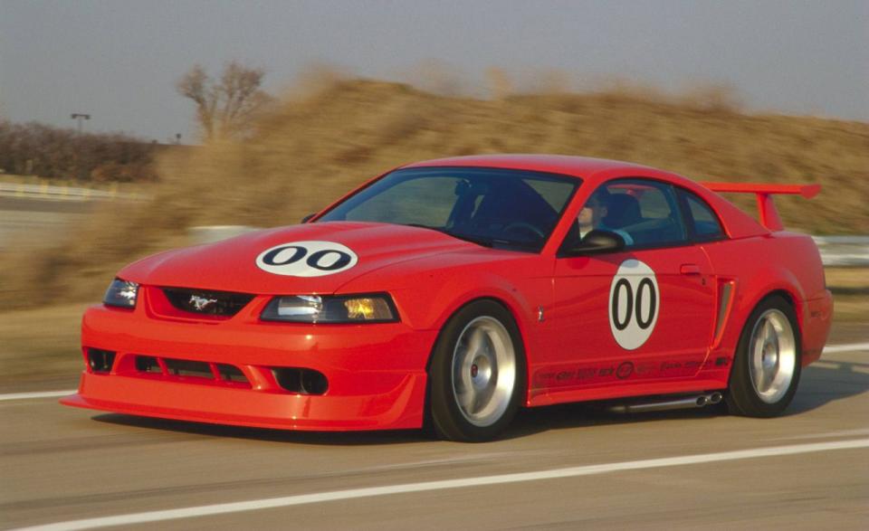 <p>By far the most exclusive car on this list (Ford produced only 300 examples), the 2000 SVT Mustang Cobra R was a hardcore special edition stripped down to devour road courses. Powered by a 385-hp 5.4-liter V-8 mated to a six-speed manual, this SVT pony was loud and raw, lacking sound-deadening material, air conditioning, a radio, and rear seats. Of the couple of test subjects we reviewed, <a rel="nofollow noopener" href="https://www.caranddriver.com/reviews/ford-svt-mustang-cobra-r-road-test" target="_blank" data-ylk="slk:the quickest one;elm:context_link;itc:0;sec:content-canvas" class="link ">the quickest one</a> matched the Focus RS's 4.5- and 13.0-second times to 60 mph and through the quarter-mile but achieved a 1 mph-greater trap speed (111 mph), hence its superior ranking in this roundup. </p>