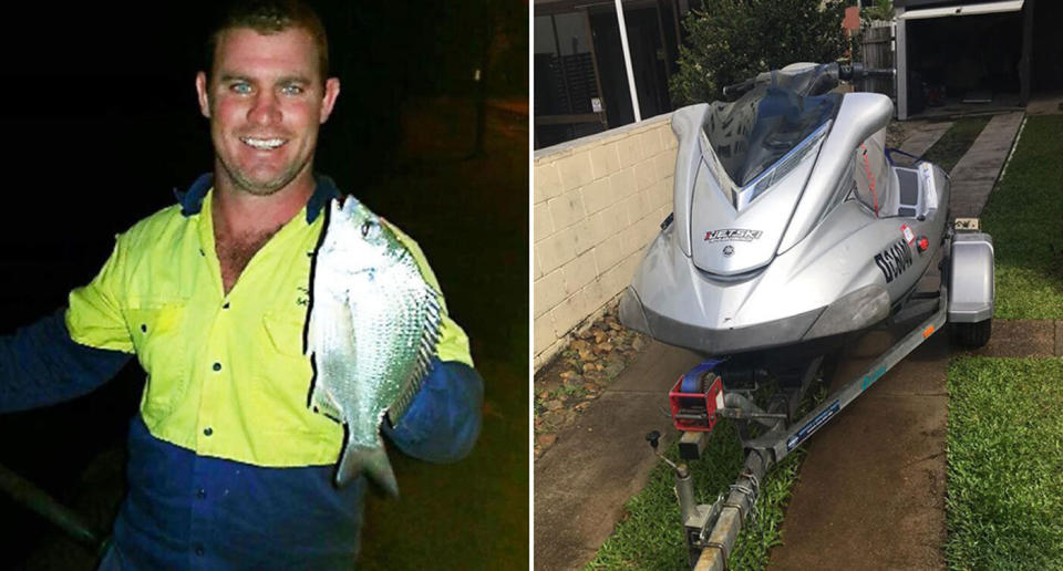 Luke Howard and the jet ski he went missing on in Queensland's Sunshine Coast on Monday. On Wednesday, police confirmed they had found his body. Source: Facebook/ Luke Howard