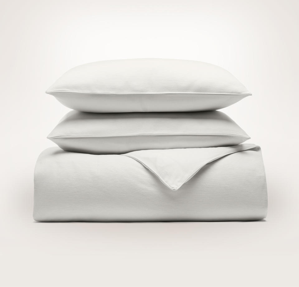 Snyder White Ottoman Rib Knit Duvet Set