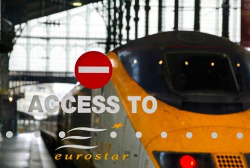 Photo illustration of a Eurostar train in Paris. Irate rail passengers slammed Eurostar's customer services after a cable fault in northern France caused delays of up to seven hours and forced the cancellation of four services on Tuesday