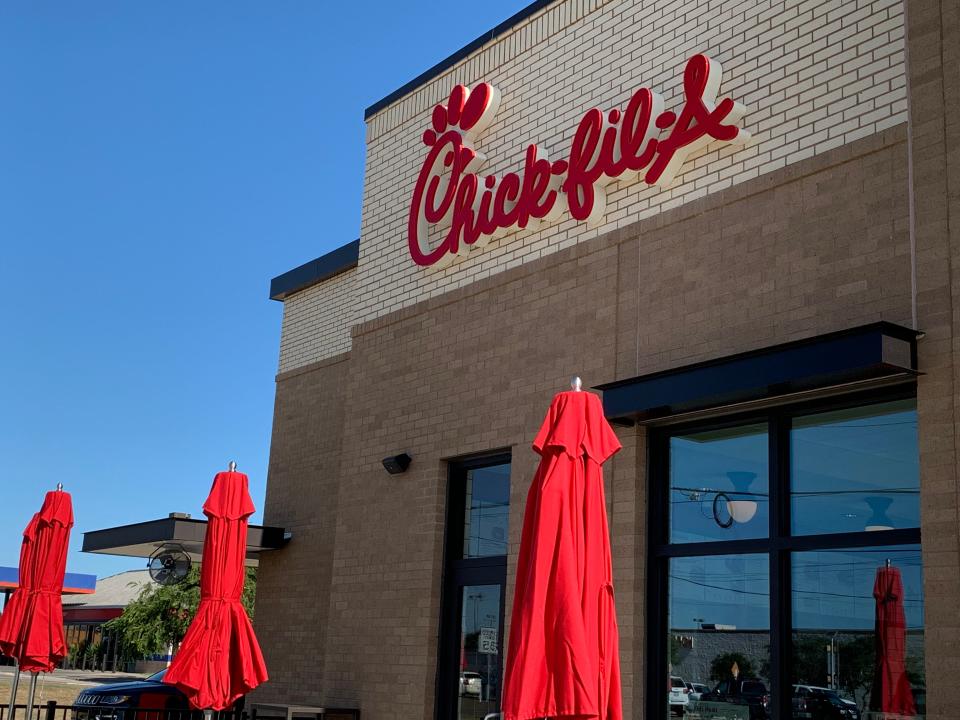 One hundred Chick-fil-A fans camped overnight in the parking lot of the Corpus Christi location, at 13701 Northwest Blvd. in Calallen, to earn a one-year supply of free Chick-fil-A after the location's opening in July 2019.