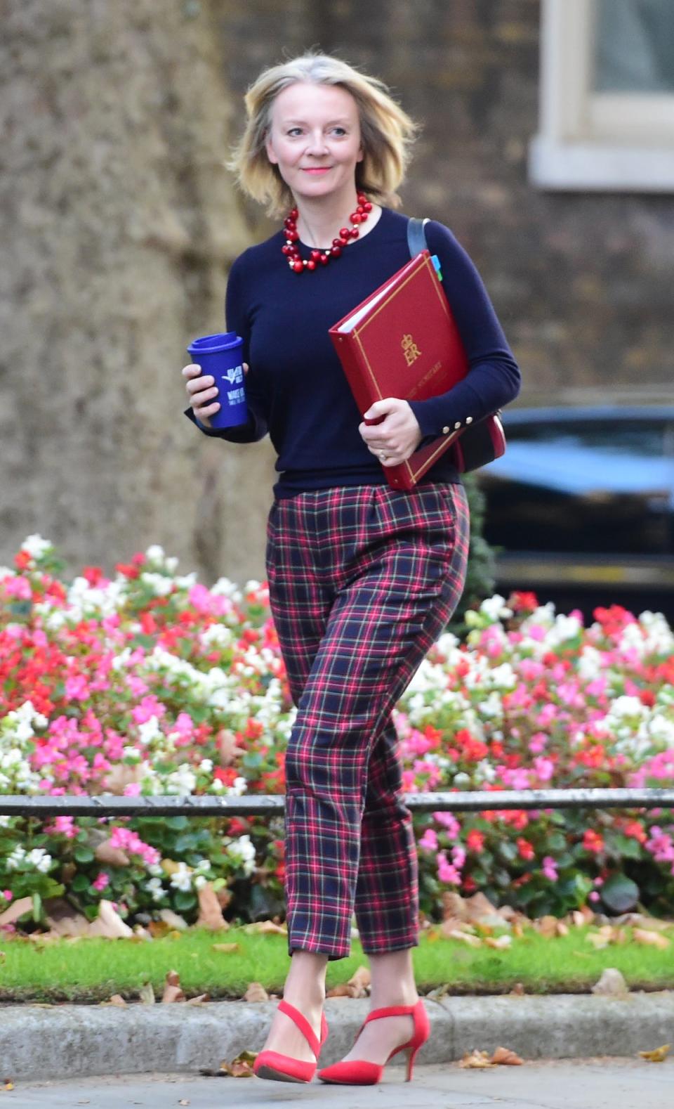 Then Chief Secretary to the Treasury Elizabeth Truss arrives in Downing Street, London, for a Cabinet meeting, in 2018 (David Mirzoeff/PA)