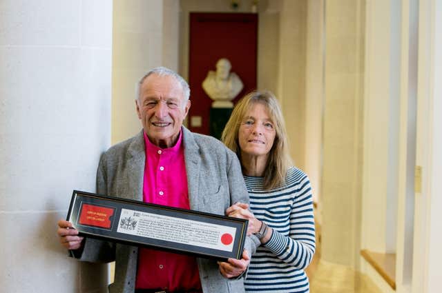 Lord Richard Rogers, shown with his wife Ruth Rogers after he received the Freedom of the City at Guildhall Art Gallery, in recognition of his contribution to architecture and urbanism