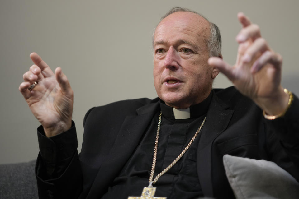 Newly named cardinal Robert Walter McElroy, speaks, during a press conference at the Vatican, Saturday, Aug. 27, 2022. Pope Francis will formally expand the ranks of churchmen now eligible to vote for his successor in case he dies or resigns. Of the 20 churchmen being raised to cardinal’s rank on Saturday in the ceremony known as a consistory in St. Peter’s Basilica, 16 are younger than 80 and thus, according to church law, could participate in a conclave – a ritual-shrouded, locked-door assembly of cardinals who cast paper ballots to elect a new pontiff. (AP Photo/Andrew Medichini)