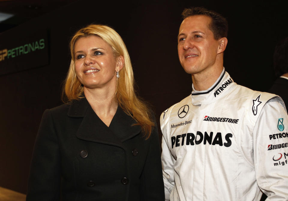 Michael Schumacher, pictured here with wife Corinna in 2010.