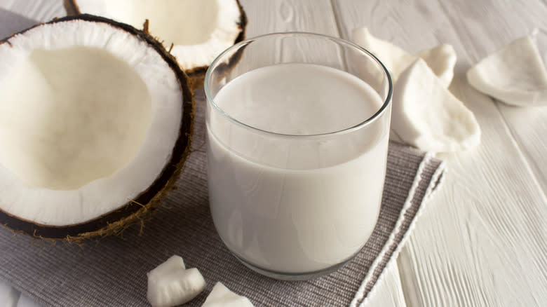 coconut milk with coconuts