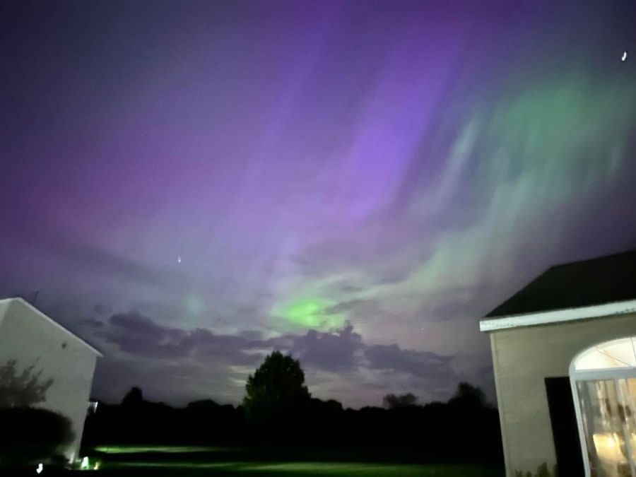 The northern lights in Greenville on May 10, 2024. (Courtesy Kristy Edmonds)