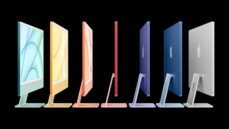  iMac 顏色共七色外觀設計也大變革。（圖／翻攝自蘋果發表會）