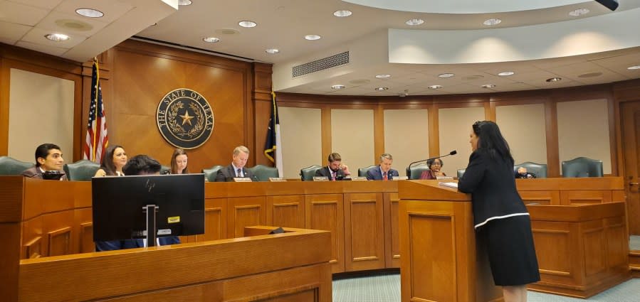 Kristen Huff, former assistant attorney general and deputy chief of Crime Victims Services, testifies before a Texas House committee. (Courtesy / Kristen Huff)