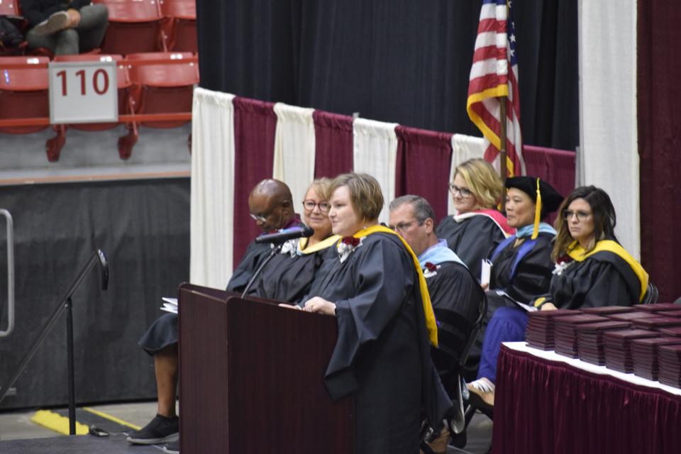 Superintendent Linn Exline, a Salina Central High alumna, was the main speaker during the school's  2022 commencement ceremony. Exline said she and everyone else who were celebrating were excited to see what was in store for the future of the graduates.