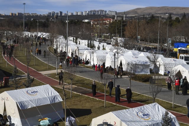 Tents set up for survivors