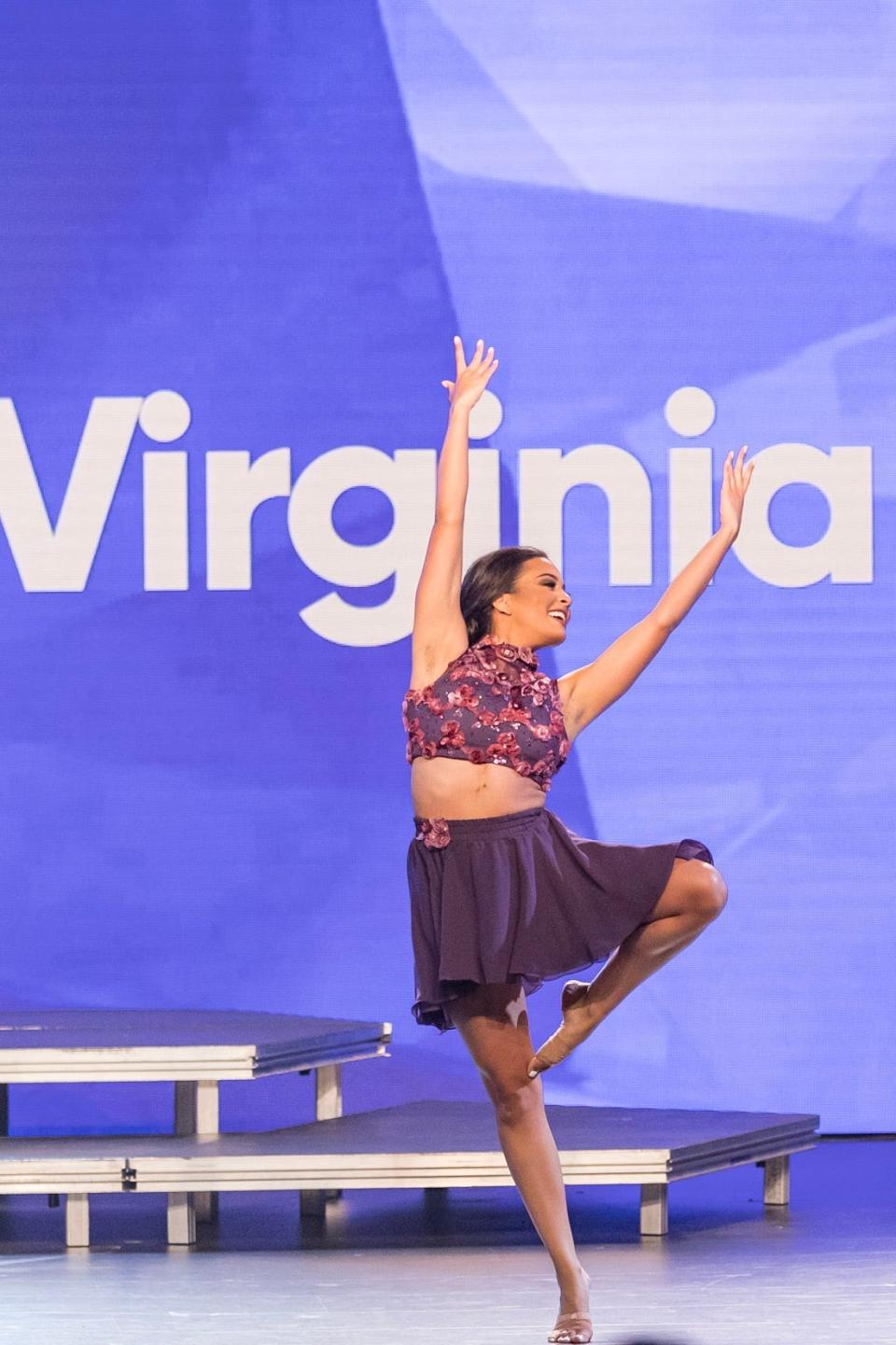 Contestant Madeline Collins showcases her dance talents on the Miss America stage