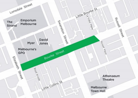 The proposal area where smoking could be banned. Source: City of Melbourne
