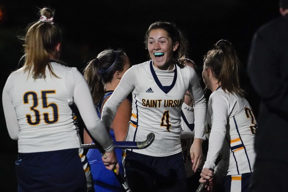 St. Ursula midfielder Kate Sullivan (4) made the All-GGCL second team in 2022