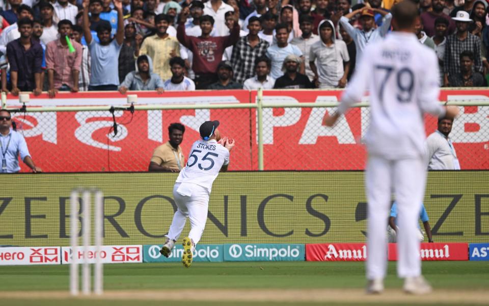 Ben Stokes takes a sensational catch to dismiss Shreyas Iyer