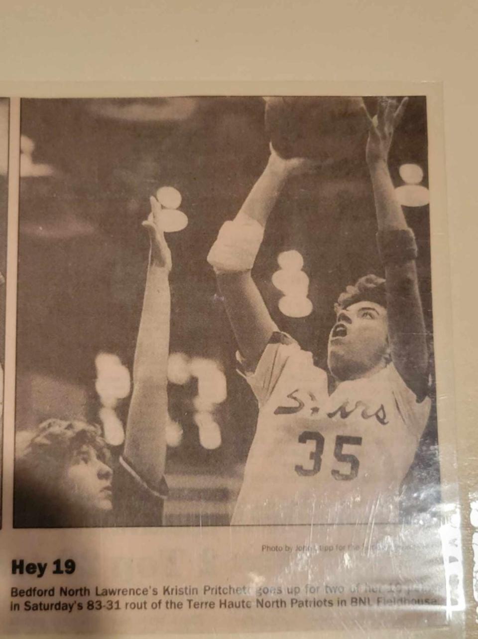 Former BNL star Kristin Pritchett Messmore (35) is shown during her playing days with the Lady Stars. Messmore, a 2022 inductee into the Indiana Basketball Hall of Fame, is the new girls basketball head coach at West Washington High School.