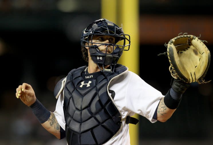 Jarrod Saltalamacchia is likely the next Blue Jays' backup catcher, but not necessarily. (Getty Images)