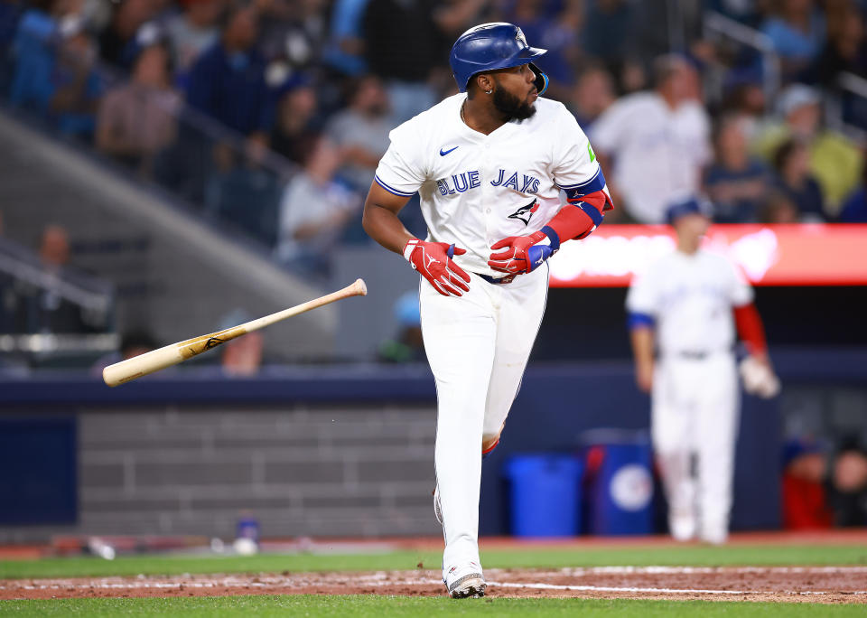 Will Vladimir Guerrero Jr.'s best season since 2021 lead to a long-term contract with Toronto this winter? (Photo by Vaughn Ridley/Getty Images)