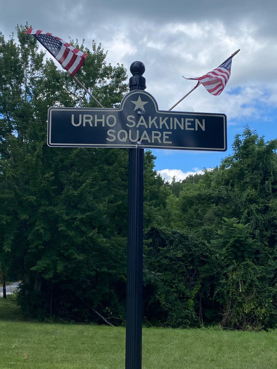 Urho Sakkinen Square at the corner of North Common and Overlook roads in Westminster, not far from where his family's dairy farm once operated on Bacon Street.