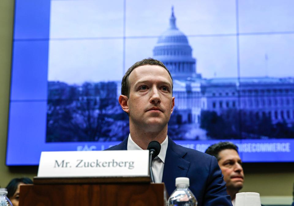 WASHINGTON, USA - APRIL 11: Facebook co-founder, Chairman and CEO Mark Zuckerberg testifies before the House Energy and Commerce Committee in the Rayburn House Office Building on Capitol Hill April 11, 2018 in Washington, DC. This is the second day of testimony before Congress by Zuckerberg, 33, after it was reported that 87 million Facebook users had their personal information harvested by Cambridge Analytica, a British political consulting firm linked to the Trump campaign. (Photo by Yasin Ozturk/Anadolu Agency/Getty Images)