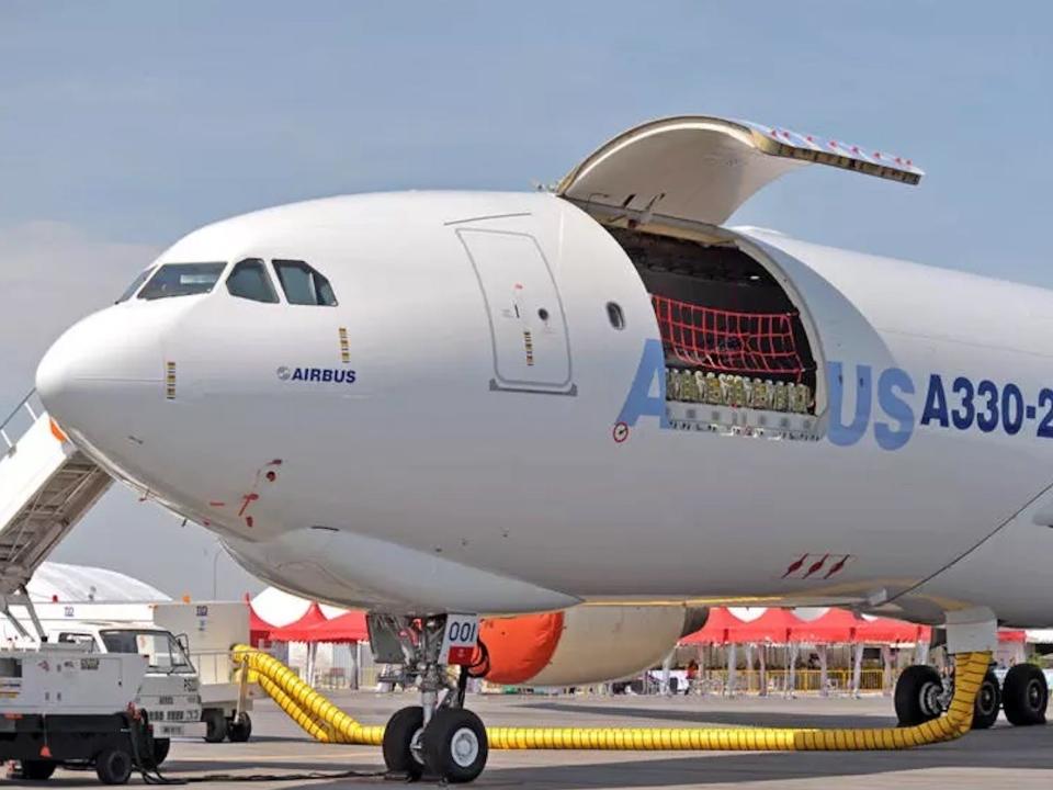 Loading an Airbus A330-200F.