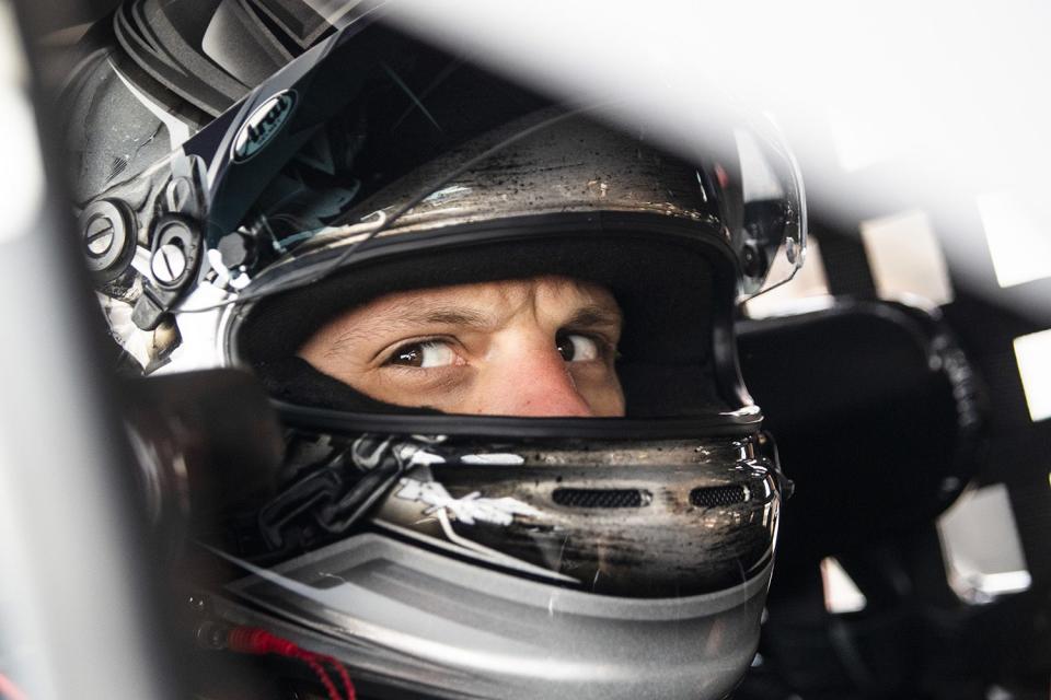 Justin Bonsignore, driver of the #51 Phoenix Communications, Inc., during practice for the Inaugural Granite State Derby presented by USA Insulation for the NASCAR Whelen Modified Tour at Lee USA Speedway in Lee, New Hampshire on May 21, 2022. (Adam Glanzman/NASCAR)