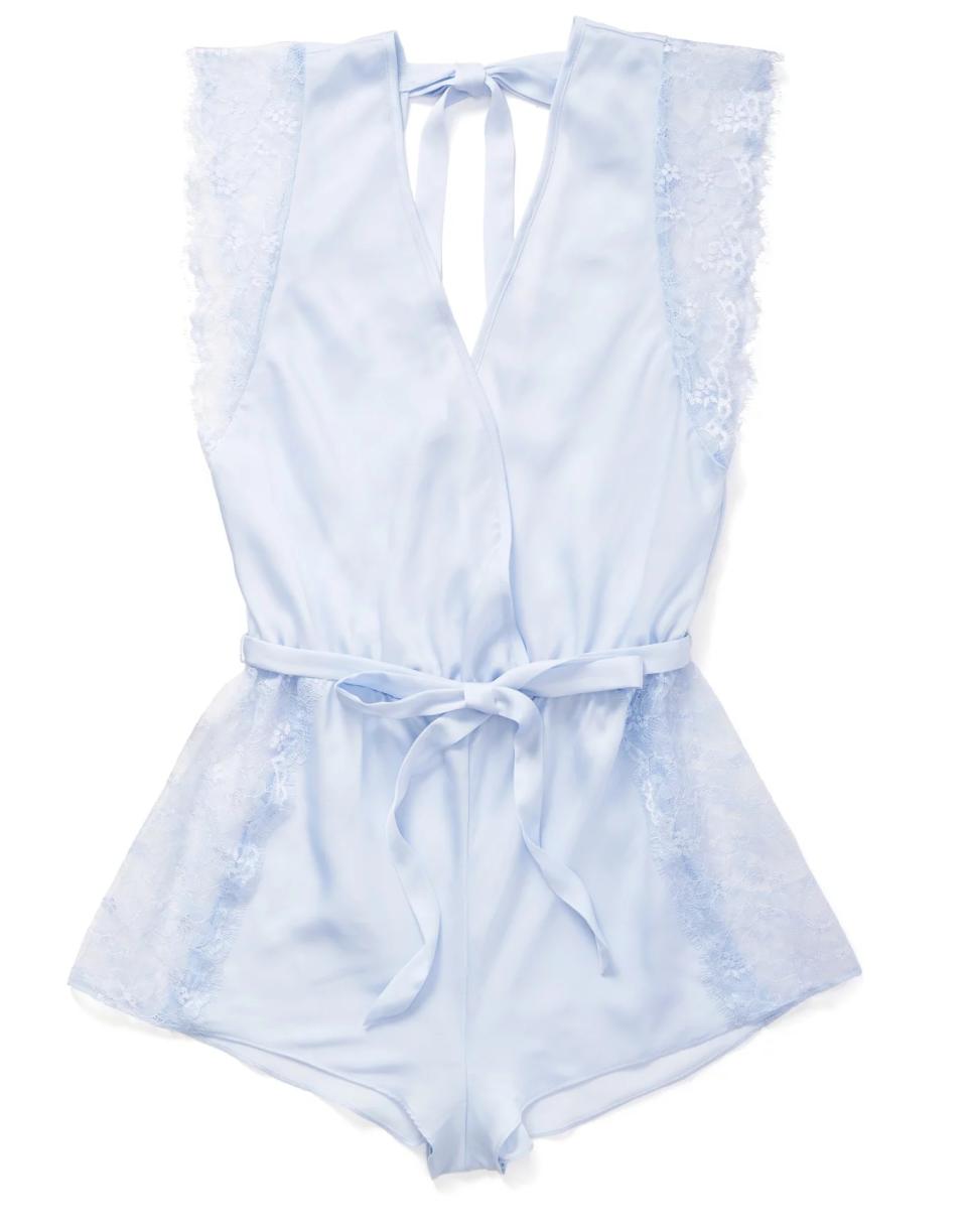 Light blue lingerie romper