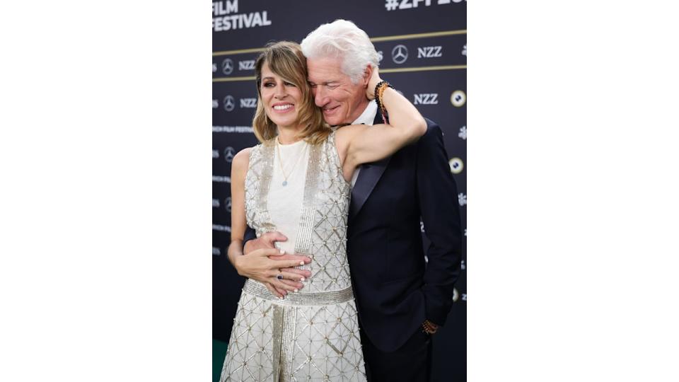 Alejandra Gere and Richard Gere attend the "Wisdom of Happiness" green carpet during the 20th Zurich Film Festival