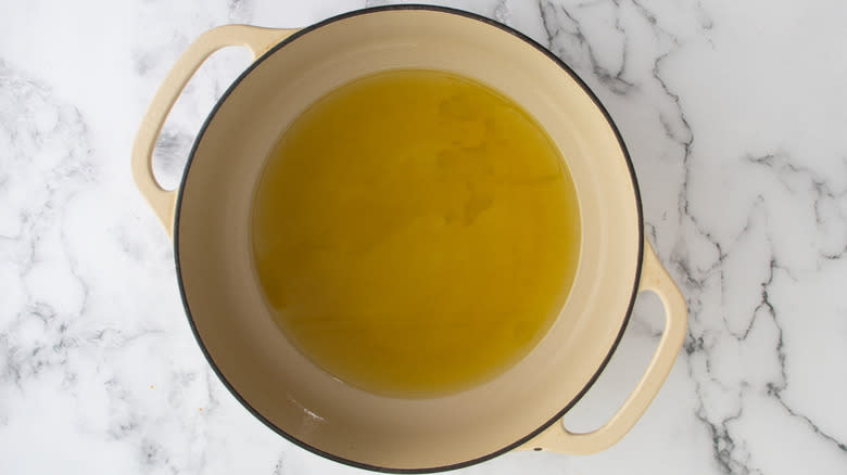 oil in white pot