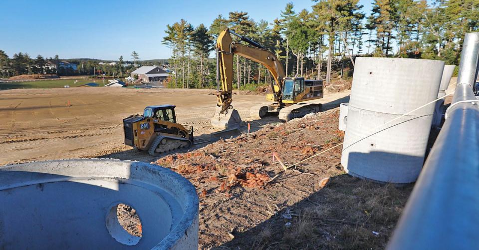 Construction begins at the site of a new school for students with special needs at the Marshfield Industrial Park on Tuesday, Oct. 11, 2022.