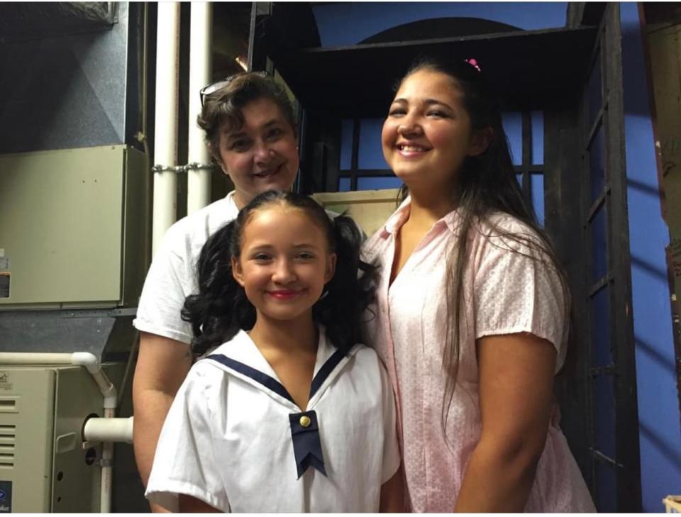 From the 2015 Barnstable Comedy Club production of "South Pacific," clockwise from left, Sonia Schonning played a lieutenant), Addie Schonning played Liat, and Tala Schonning played Ngana.