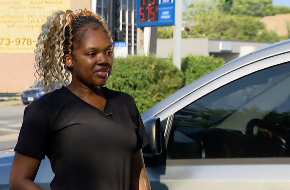 In August 2023, Sierra Jamison, 29, discusses surviving attempted carjacking at south side gas station / Credit: Tamott Wolverton/CBS News Chicago