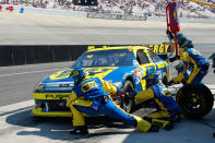 DOVER, DE - JUNE 03: Matt Kenseth, driver of the #17 Best Buy Ford, pits during the NASCAR Sprint Cup Series FedEx 400 benefiting Autism Speaks at Dover International Speedway on June 3, 2012 in Dover, Delaware. (Photo by Geoff Burke/Getty Images)