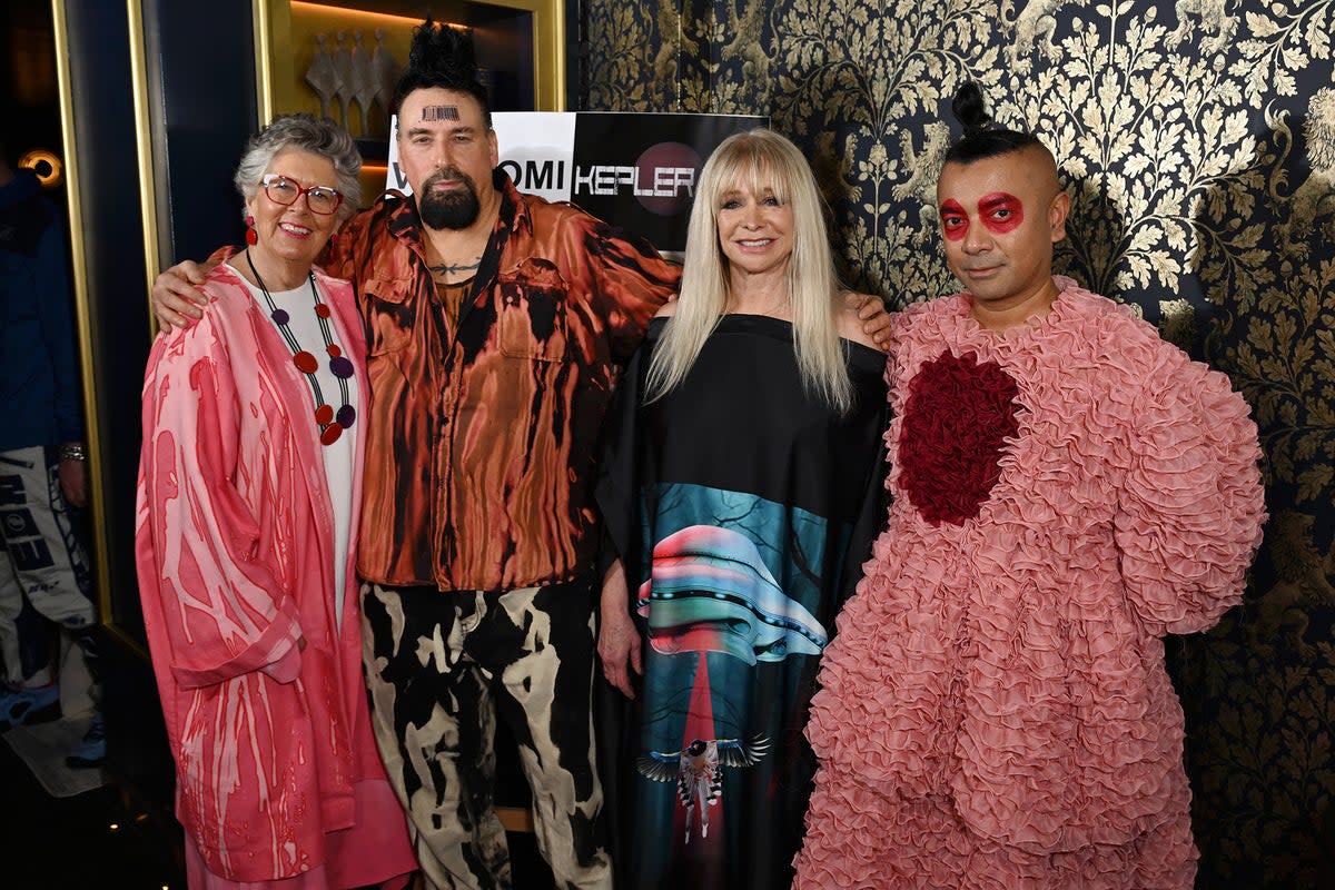 Dame Prue Leith with Vin, Jo Wood and Omi (Getty)