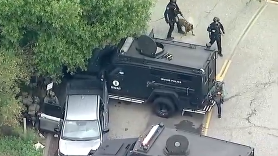SWAT teams used a K9 to help get the suspect out of his vehicle during a standoff (ABC7)