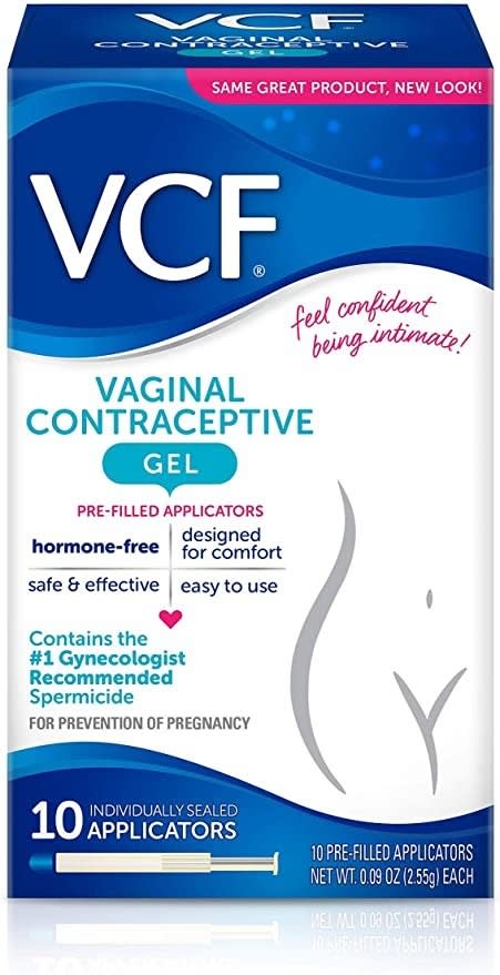 A box of VCF vaginal contraceptive gel, or spermicide.