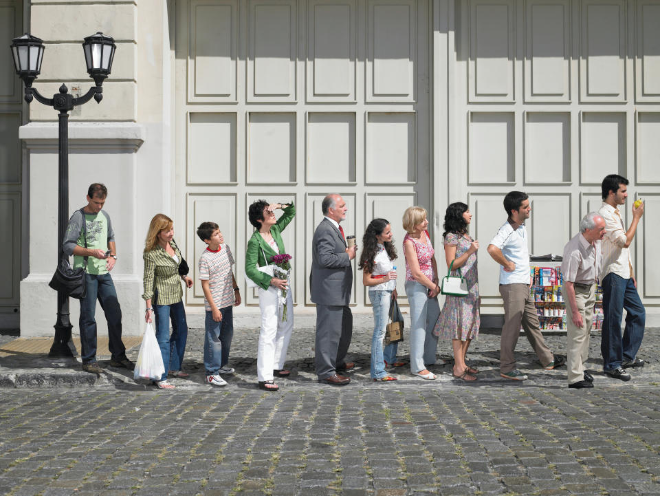 People standing in line