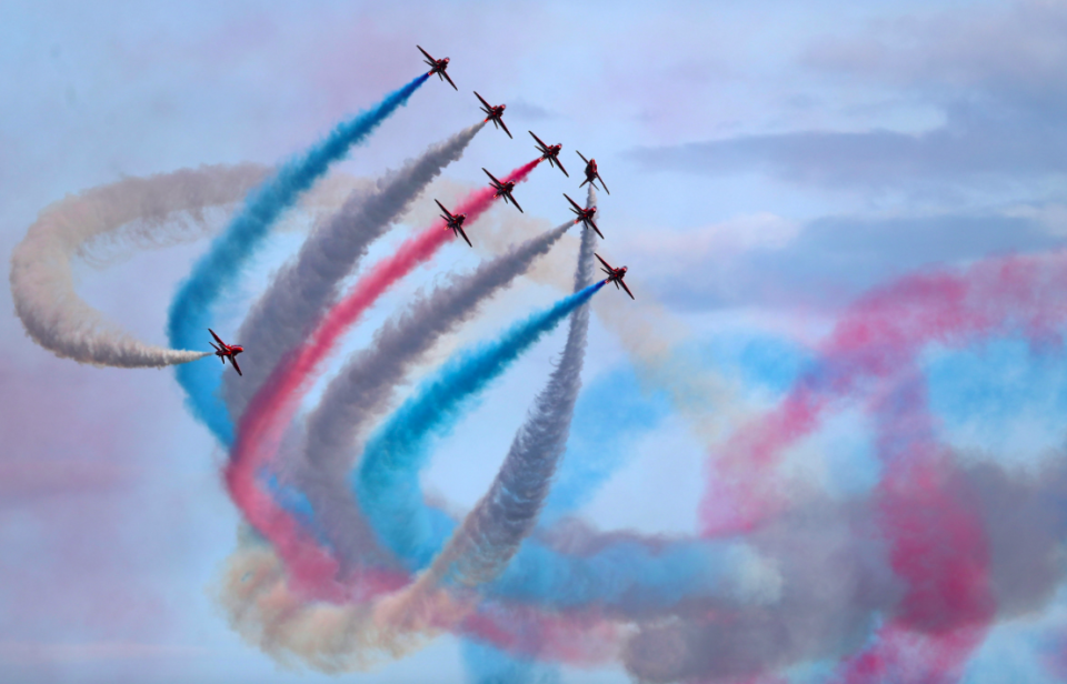 <em>The world-famous aerobatic team performs stunts and daredevil displays, and flies the distinctive Hawk fast-jets (PA)</em>