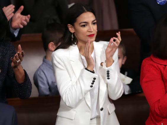 Alexandria Ocasio-Cortez wore white to her recent swearing-in ceremony (Getty Images)