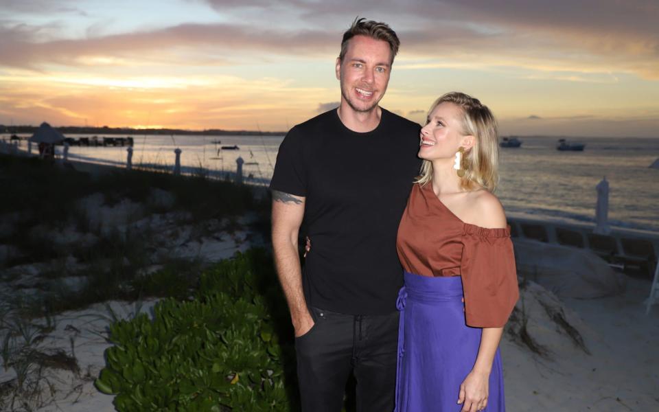 Dax Shepard with his wife, Frozen star Kristen Bell - Getty