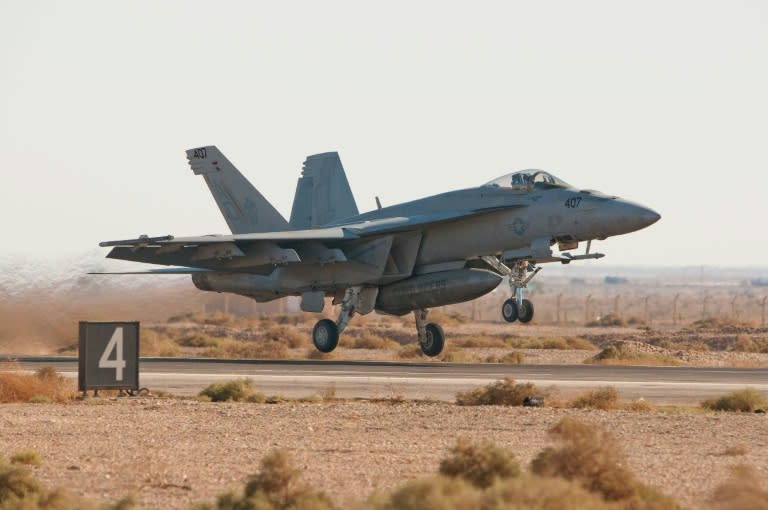 The F/A-18 fighter jet, similar to the one pictured, had two crew onboard when it crashed