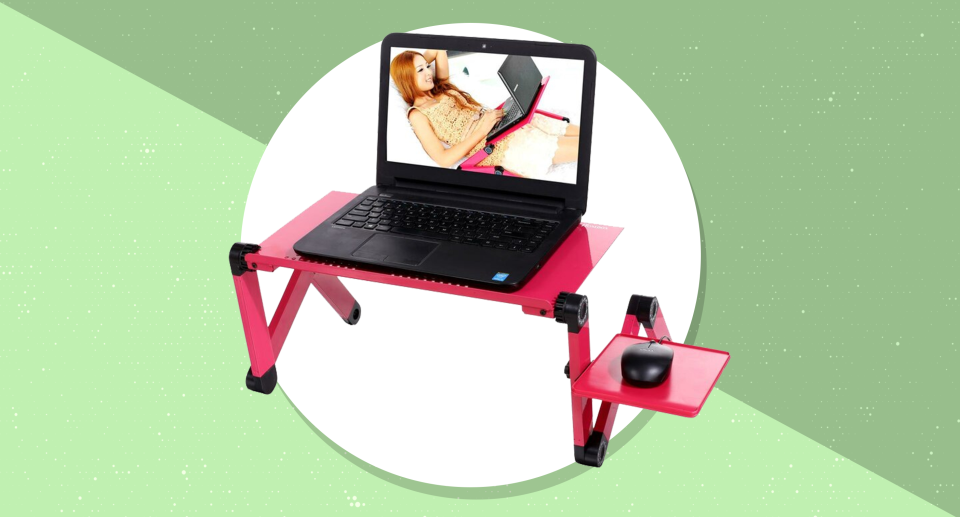 More than meets the eye! The Ancheer Laptop Tray transforms into a standing desk. (Photo: Wayfair)