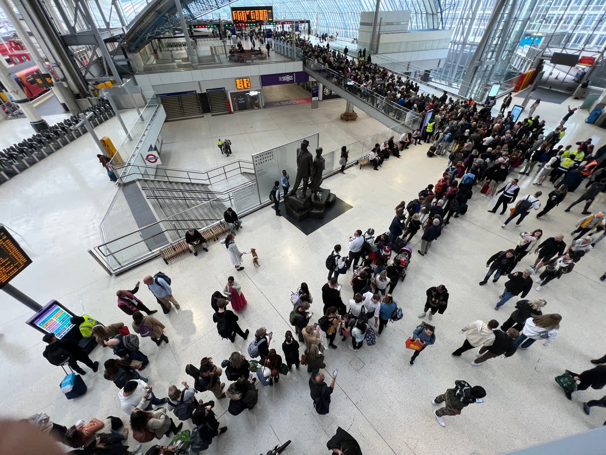 Line of duty: Passengers at the UK’s busiest rail station, London Waterloo (Simon Calder )